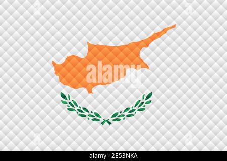 Mosaic flag of the Cyprus - Illustration,  Three dimensional flag of Cyprus Stock Vector
