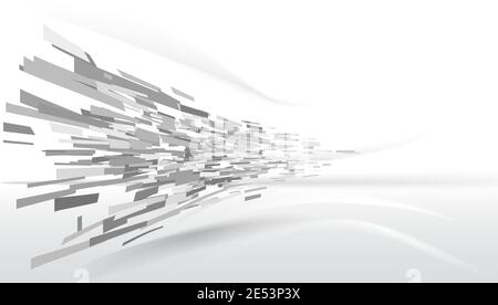 Fantastic Movement of rectangular pieces in one direction as a concept of data pass, vector. Stock Vector