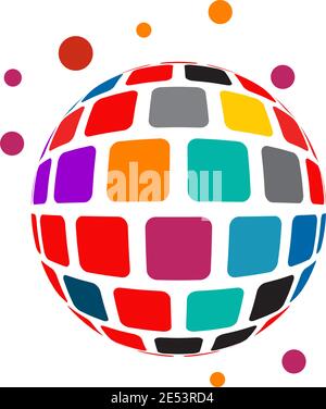 Disco Ball icon illustration design vector template Stock Vector