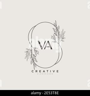 VA Beauty vector initial logo art, handwriting logo of initial signature, wedding, fashion, jewerly, boutique, floral and botanical with creative temp Stock Vector