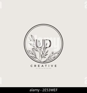 UD Beauty vector initial logo art, handwriting logo of initial signature, wedding, fashion, jewerly, boutique, floral and botanical with creative temp Stock Vector
