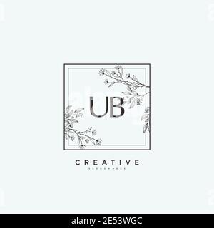 UB Beauty vector initial logo art, handwriting logo of initial signature, wedding, fashion, jewerly, boutique, floral and botanical with creative temp Stock Vector