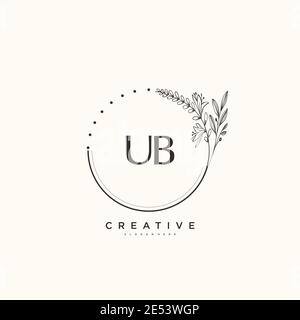 UB Beauty vector initial logo art, handwriting logo of initial signature, wedding, fashion, jewerly, boutique, floral and botanical with creative temp Stock Vector