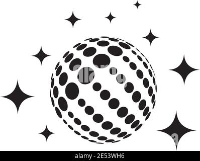 Disco Ball icon illustration design vector template Stock Vector