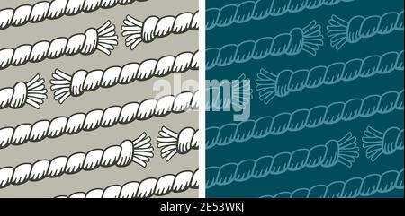 Two different versions of seamless pattern vectors made with laces. Stock Vector