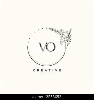 VO Beauty vector initial logo art, handwriting logo of initial signature, wedding, fashion, jewerly, boutique, floral and botanical with creative temp Stock Vector