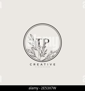 TP Beauty vector initial logo art, handwriting logo of initial signature, wedding, fashion, jewerly, boutique, floral and botanical with creative temp Stock Vector