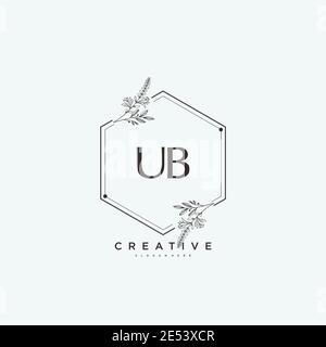 UB Beauty vector initial logo art, handwriting logo of initial signature, wedding, fashion, jewerly, boutique, floral and botanical with creative temp Stock Vector