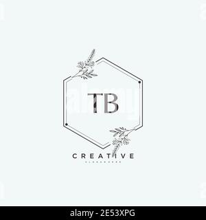 TB Beauty vector initial logo art, handwriting logo of initial signature, wedding, fashion, jewerly, boutique, floral and botanical with creative temp Stock Vector