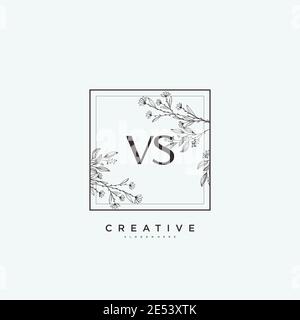 VS Beauty vector initial logo art, handwriting logo of initial signature, wedding, fashion, jewerly, boutique, floral and botanical with creative temp Stock Vector