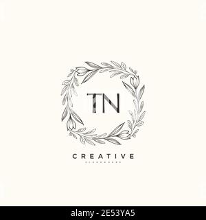 TN Beauty vector initial logo art, handwriting logo of initial signature, wedding, fashion, jewerly, boutique, floral and botanical with creative temp Stock Vector