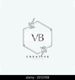 VB Beauty vector initial logo art, handwriting logo of initial signature, wedding, fashion, jewerly, boutique, floral and botanical with creative temp Stock Vector