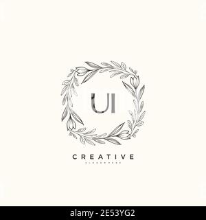 UI Beauty vector initial logo art, handwriting logo of initial signature, wedding, fashion, jewerly, boutique, floral and botanical with creative temp Stock Vector