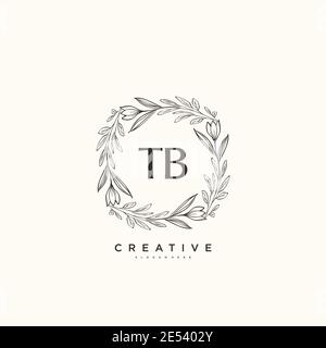 TB Beauty vector initial logo art, handwriting logo of initial signature, wedding, fashion, jewerly, boutique, floral and botanical with creative temp Stock Vector