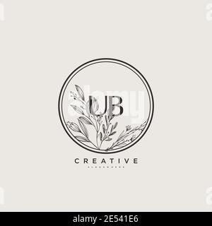 UB Beauty vector initial logo art, handwriting logo of initial signature, wedding, fashion, jewerly, boutique, floral and botanical with creative temp Stock Vector