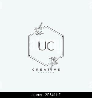 UC Beauty vector initial logo art, handwriting logo of initial signature, wedding, fashion, jewerly, boutique, floral and botanical with creative temp Stock Vector