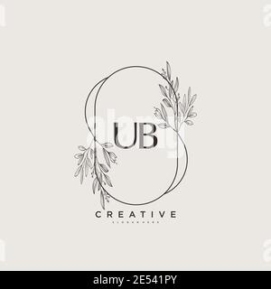 UB Beauty vector initial logo art, handwriting logo of initial signature, wedding, fashion, jewerly, boutique, floral and botanical with creative temp Stock Vector