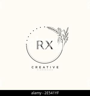 RX Beauty vector initial logo art, handwriting logo of initial signature, wedding, fashion, jewerly, boutique, floral and botanical with creative temp Stock Vector