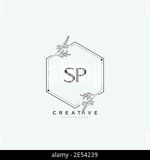 SP Beauty vector initial logo art, handwriting logo of initial signature, wedding, fashion, jewerly, boutique, floral and botanical with creative temp Stock Vector