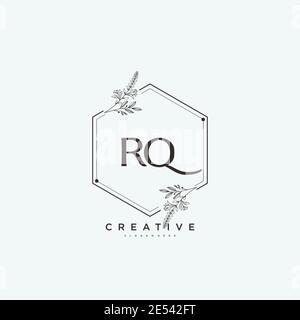 RQ Beauty vector initial logo art, handwriting logo of initial signature, wedding, fashion, jewerly, boutique, floral and botanical with creative temp Stock Vector