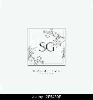 SG Beauty vector initial logo art, handwriting logo of initial signature, wedding, fashion, jewerly, boutique, floral and botanical with creative temp Stock Vector