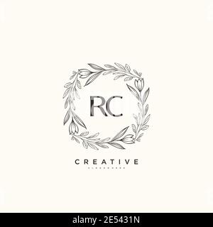 RC Beauty vector initial logo art, handwriting logo of initial signature, wedding, fashion, jewerly, boutique, floral and botanical with creative temp Stock Vector