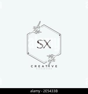 SX Beauty vector initial logo art, handwriting logo of initial signature, wedding, fashion, jewerly, boutique, floral and botanical with creative temp Stock Vector