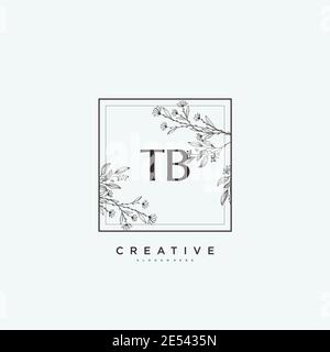 TB Beauty vector initial logo art, handwriting logo of initial signature, wedding, fashion, jewerly, boutique, floral and botanical with creative temp Stock Vector