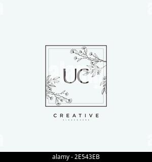 UC Beauty vector initial logo art, handwriting logo of initial signature, wedding, fashion, jewerly, boutique, floral and botanical with creative temp Stock Vector