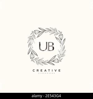UB Beauty vector initial logo art, handwriting logo of initial signature, wedding, fashion, jewerly, boutique, floral and botanical with creative temp Stock Vector