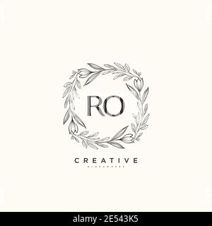 RO Beauty vector initial logo art, handwriting logo of initial signature, wedding, fashion, jewerly, boutique, floral and botanical with creative temp Stock Vector