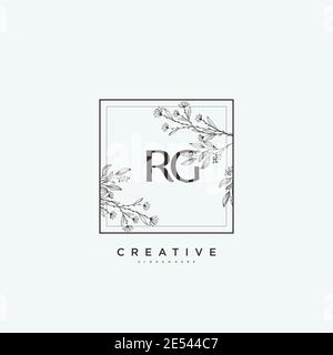 RG Beauty vector initial logo art, handwriting logo of initial signature, wedding, fashion, jewerly, boutique, floral and botanical with creative temp Stock Vector