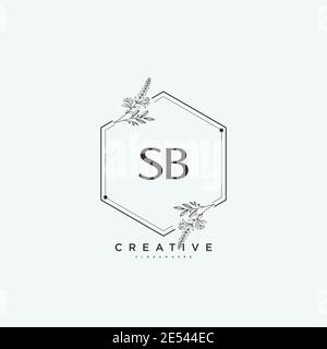 SB Beauty vector initial logo art, handwriting logo of initial signature, wedding, fashion, jewerly, boutique, floral and botanical with creative temp Stock Vector
