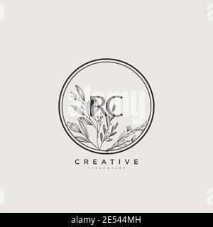 RC Beauty vector initial logo art, handwriting logo of initial signature, wedding, fashion, jewerly, boutique, floral and botanical with creative temp Stock Vector