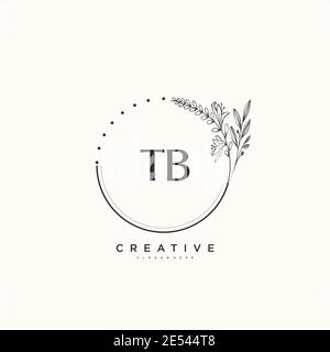 TB Beauty vector initial logo art, handwriting logo of initial signature, wedding, fashion, jewerly, boutique, floral and botanical with creative temp Stock Vector