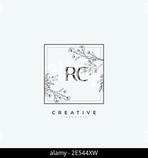 RC Beauty vector initial logo art, handwriting logo of initial signature, wedding, fashion, jewerly, boutique, floral and botanical with creative temp Stock Vector