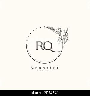 RQ Beauty vector initial logo art, handwriting logo of initial signature, wedding, fashion, jewerly, boutique, floral and botanical with creative temp Stock Vector