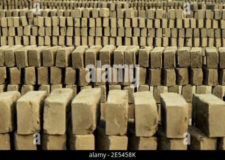 Fired bricks are one of the longest-lasting and strongest building materials Stock Photo