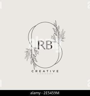 RB Beauty vector initial logo art, handwriting logo of initial signature, wedding, fashion, jewerly, boutique, floral and botanical with creative temp Stock Vector
