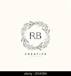RB Beauty vector initial logo art, handwriting logo of initial signature, wedding, fashion, jewerly, boutique, floral and botanical with creative temp Stock Vector