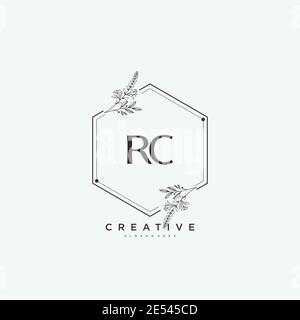 RC Beauty vector initial logo art, handwriting logo of initial signature, wedding, fashion, jewerly, boutique, floral and botanical with creative temp Stock Vector
