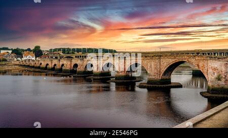 Old Bridge, Berwick upon Tweed, Northumberland. Stock Photo