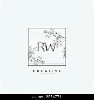RW Beauty vector initial logo art, handwriting logo of initial signature, wedding, fashion, jewerly, boutique, floral and botanical with creative temp Stock Vector
