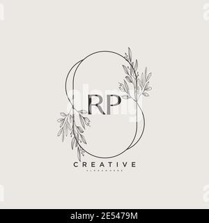 RP Beauty vector initial logo art, handwriting logo of initial signature, wedding, fashion, jewerly, boutique, floral and botanical with creative temp Stock Vector