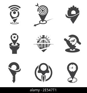 Location Logo Icon Vector Design Bundle For Business And Company Stock Vector