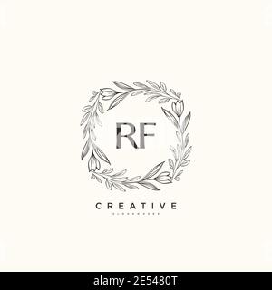 RF Beauty vector initial logo art, handwriting logo of initial signature, wedding, fashion, jewerly, boutique, floral and botanical with creative temp Stock Vector