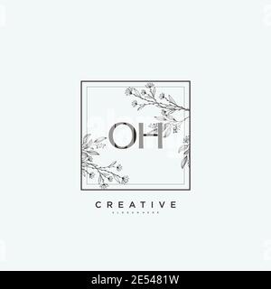 OH Beauty vector initial logo art, handwriting logo of initial signature, wedding, fashion, jewerly, boutique, floral and botanical with creative temp Stock Vector