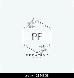 PF Beauty vector initial logo art, handwriting logo of initial signature, wedding, fashion, jewerly, boutique, floral and botanical with creative temp Stock Vector