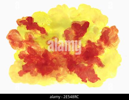 Dirty yellow and red background. Brush stroke texture. Stock Photo