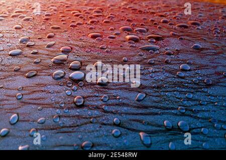 Blue Water Drops Abstract Background Texture Stock Photo